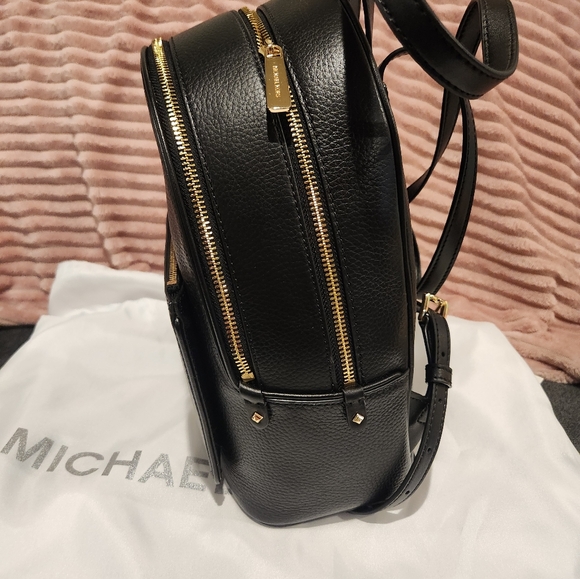 Michael Kors Black Leather Backpack - Picture 3 of 4